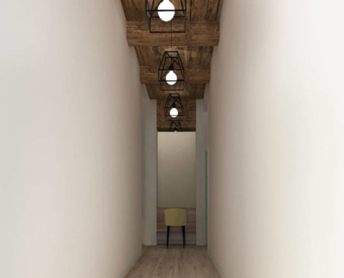 3D illustrations interior design grant hallway