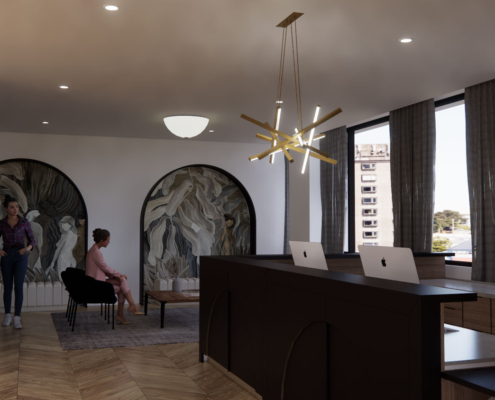 Medical Dental Office Design 3D Rendering by Cherelyn Williams, Calgary interior designer.